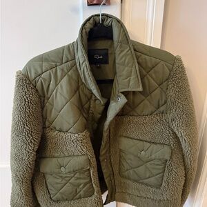 Rails Olive Green Quilted Jacket with Sherpa Lining